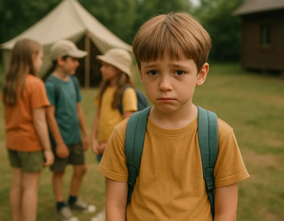 Nieśmiałe dziecko na kolonii